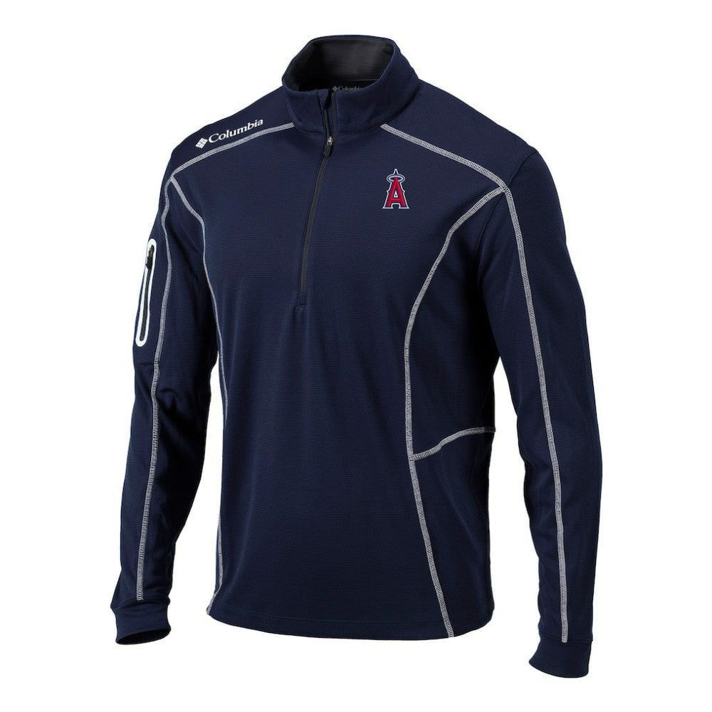 Navy Los Angeles Angels Columbia Omni-Wick Shotgun Quarter-Zip Pullover