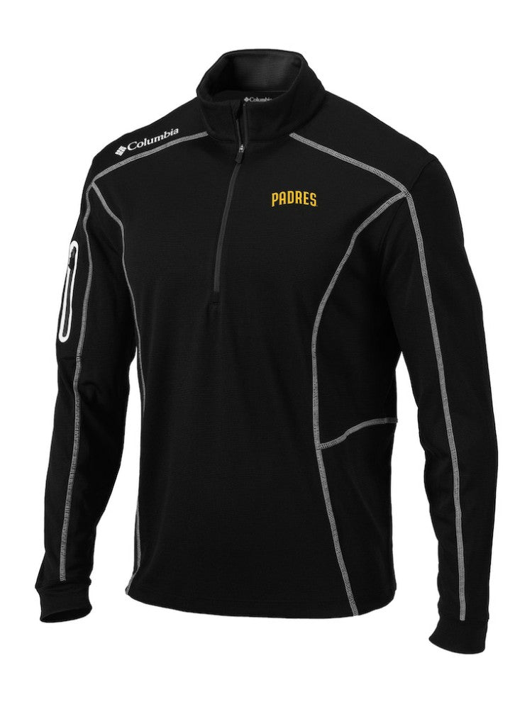 Black San Diego Padres Columbia Omni-Wick Shotgun Quarter-Zip Pullover