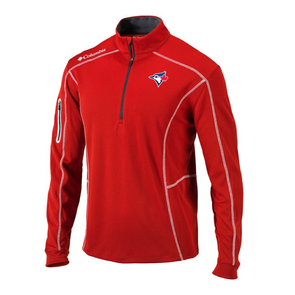Red Toronto Blue Jays Columbia Omni-Wick Shotgun Quarter-Zip Pullover