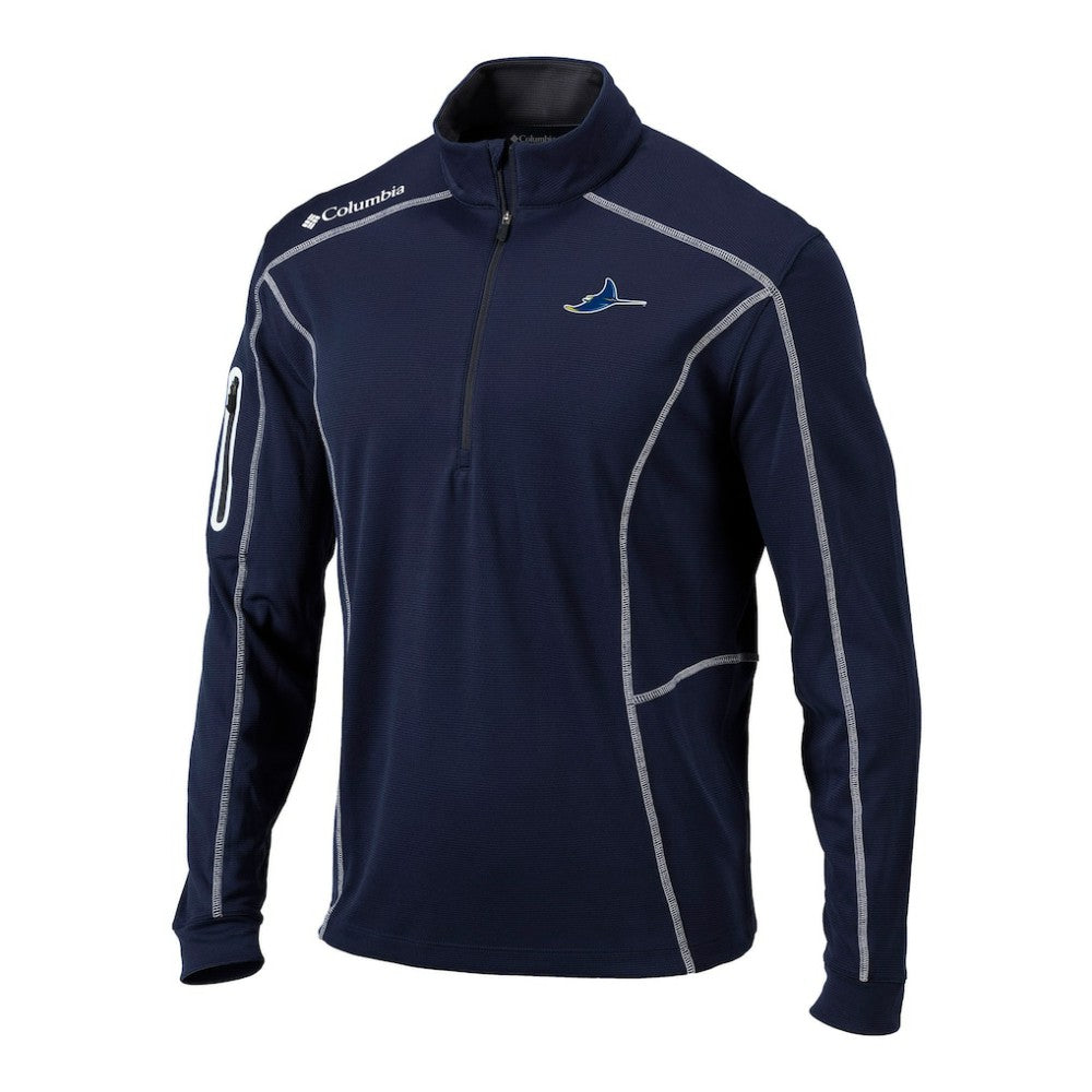 Navy Tampa Bay Rays Columbia Omni-Wick Shotgun Quarter-Zip Pullover