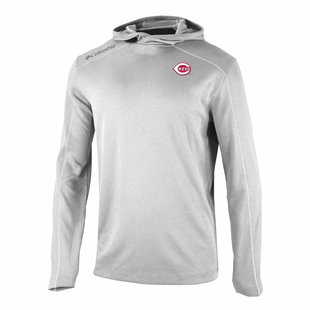 Gray Cincinnati Reds Columbia Omni-Wick Shotgun Pullover Hoodie