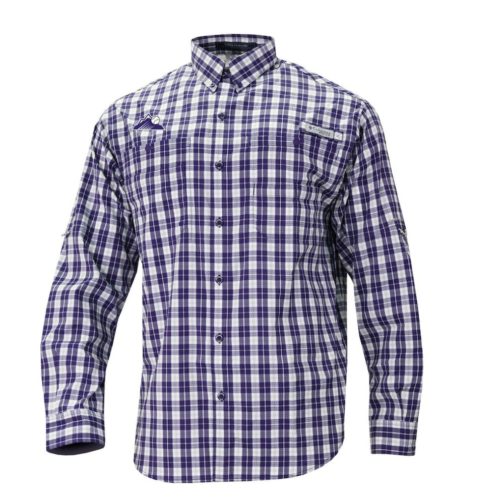 Purple Colorado Rockies Columbia Super Tamiami Omni-Shade Long Sleeve Button-Down Shirt