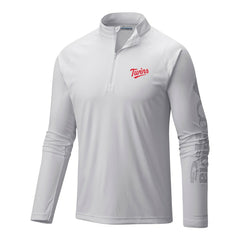 White Minnesota Twins Columbia Terminal Tackle Omni-Wick Raglan Quarter-Zip Pullover