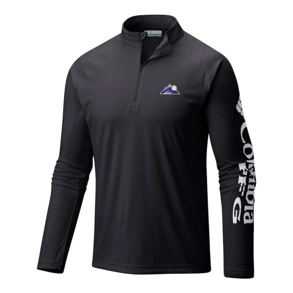 Black Colorado Rockies Columbia Terminal Tackle Omni-Wick Raglan Quarter-Zip Pullover