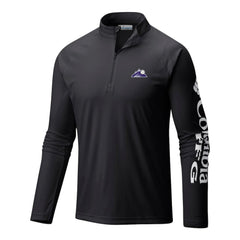 Black Colorado Rockies Columbia Terminal Tackle Omni-Wick Raglan Quarter-Zip Pullover