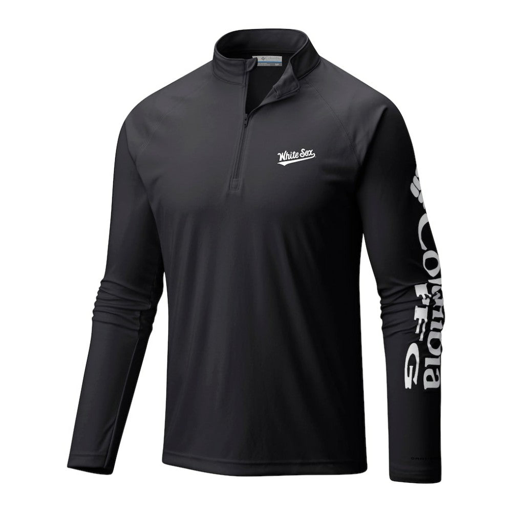 Black Chicago White Sox Columbia Terminal Tackle Omni-Wick Raglan Quarter-Zip Pullover