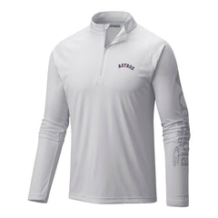 White Houston Astros Columbia Terminal Tackle Omni-Wick Raglan Quarter-Zip Pullover