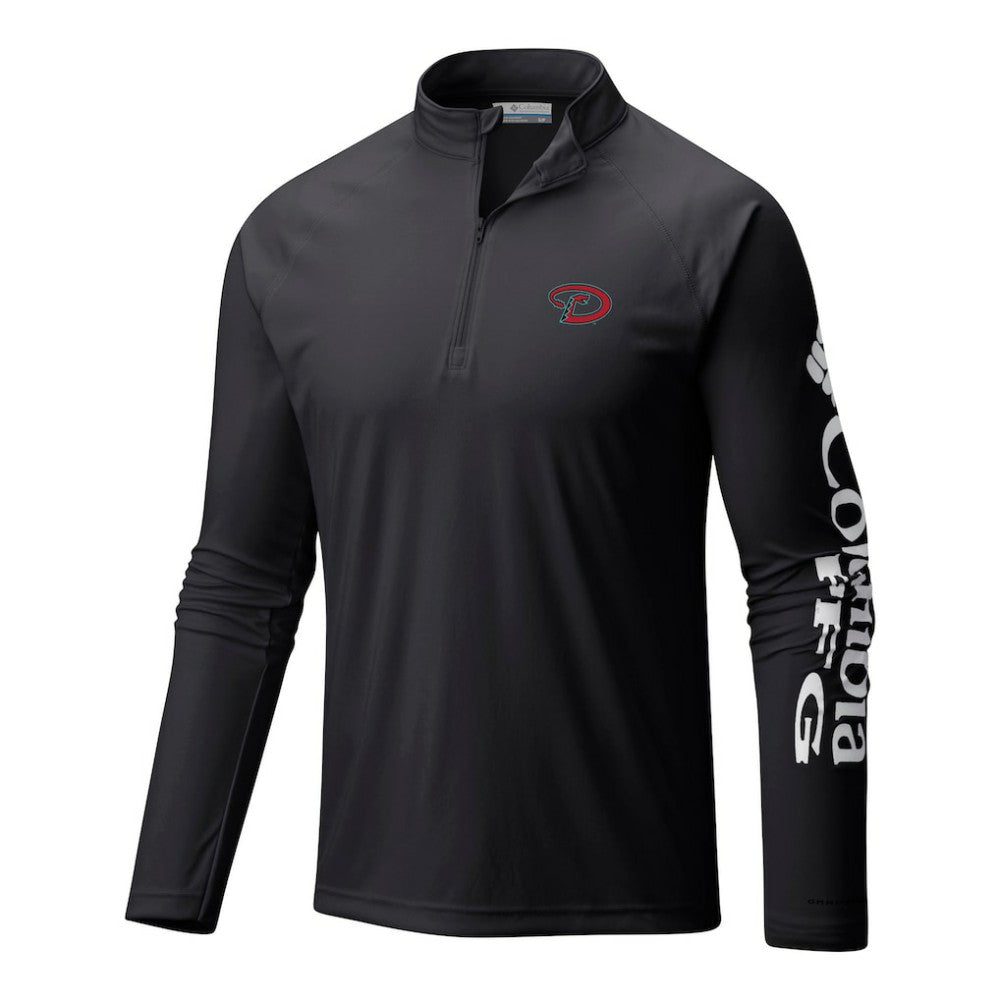 Black Arizona Diamondbacks Columbia Terminal Tackle Omni-Wick Raglan Quarter-Zip Pullover