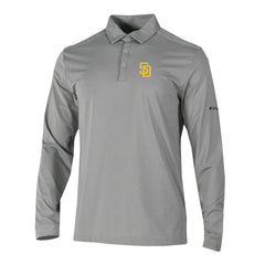 Gray San Diego Padres Columbia Omni-Wick Pin High Long Sleeve Polo