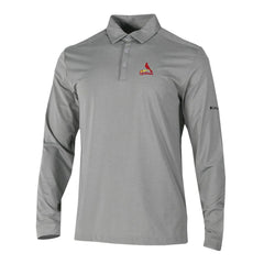 Gray St. Louis Cardinals Columbia Omni-Wick Pin High Long Sleeve Polo