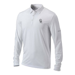 White Colorado Rockies Columbia Omni-Wick Pin High Long Sleeve Polo