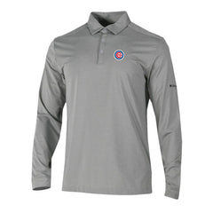 Gray Chicago Cubs Columbia Omni-Wick Pin High Long Sleeve Polo