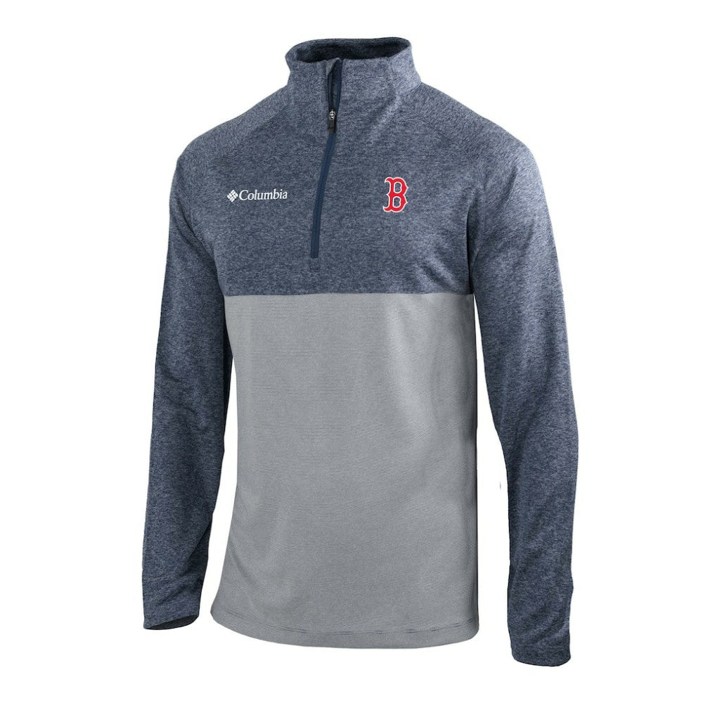 Navy Boston Red Sox Columbia Omni-Wick Raglan Rockin' It Quarter-Zip Pullover