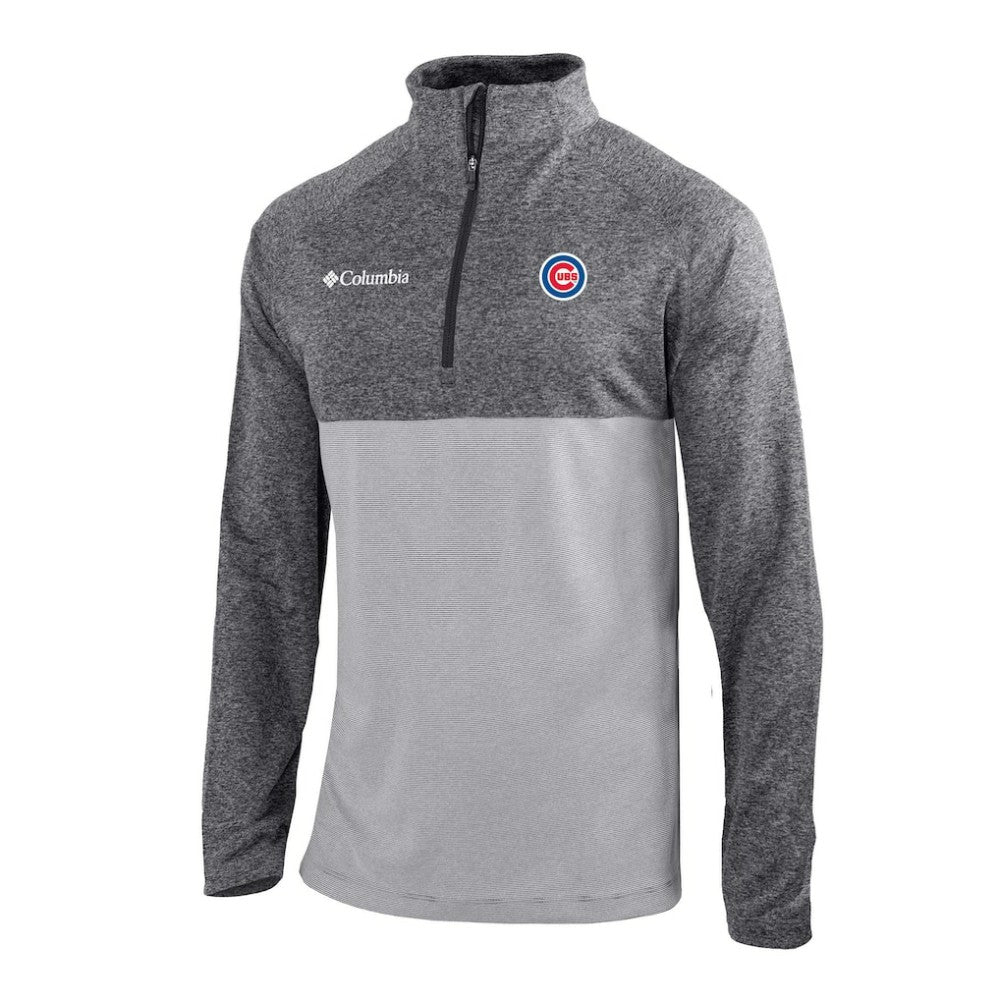 Gray Chicago Cubs Columbia Omni-Wick Raglan Rockin' It Quarter-Zip Pullover