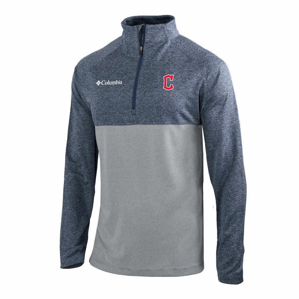 Navy Cleveland Guardians Columbia Omni-Wick Raglan Rockin' It Quarter-Zip Pullover