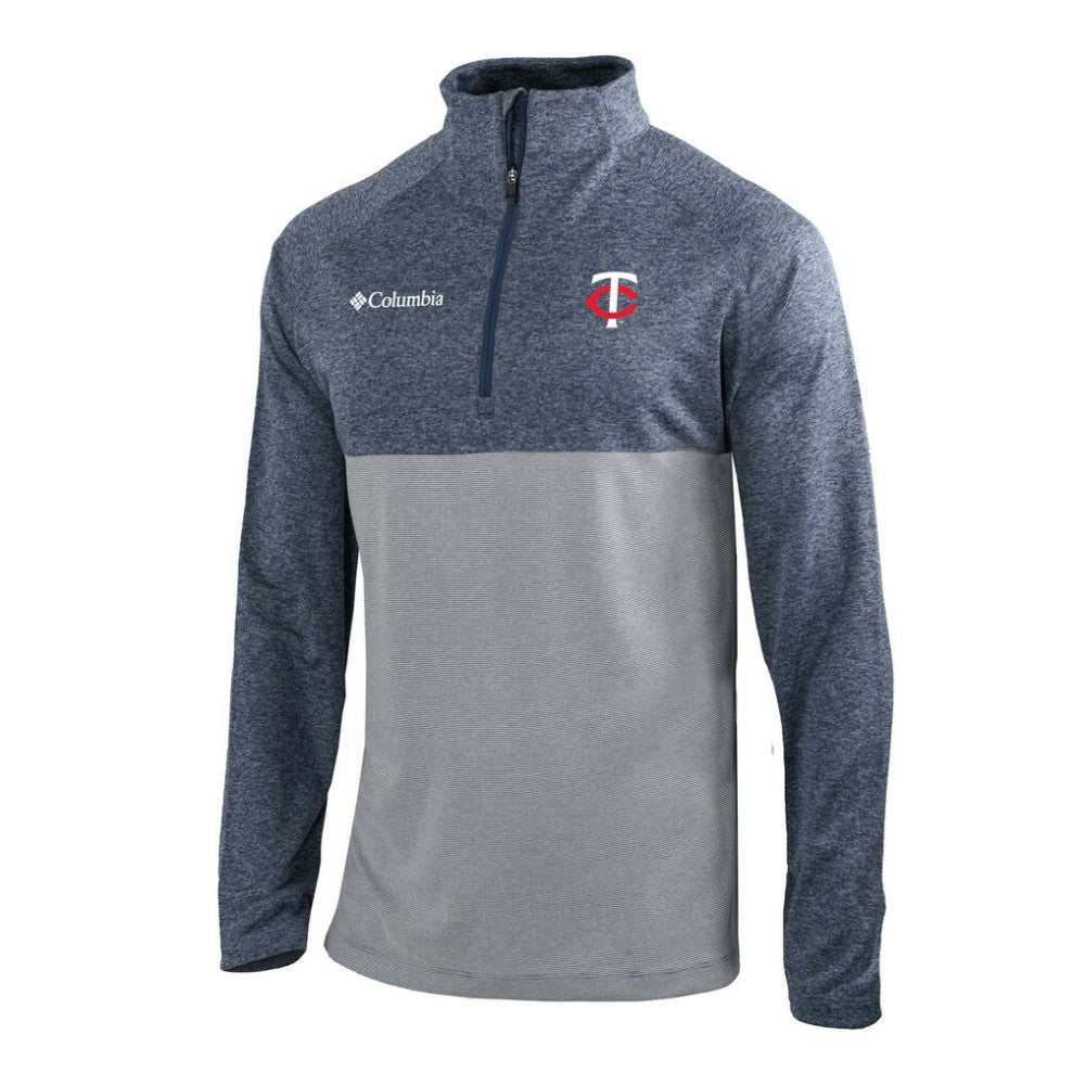 Navy Minnesota Twins Columbia Omni-Wick Raglan Rockin' It Quarter-Zip Pullover