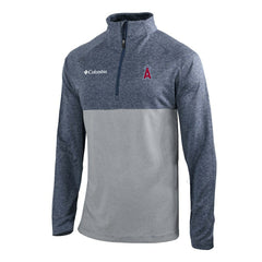 Navy Los Angeles Angels Columbia Omni-Wick Raglan Rockin' It Quarter-Zip Pullover