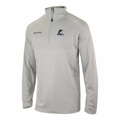 Gray Miami Marlins Columbia Omni-Wick Raglan Rockin' It Quarter-Zip Pullover