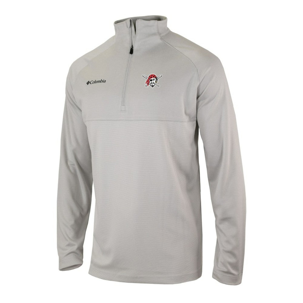 Gray Pittsburgh Pirates Columbia Omni-Wick Raglan Rockin' It Quarter-Zip Pullover