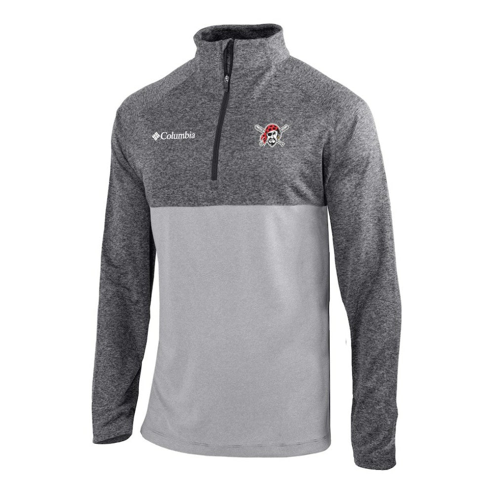 Gray Pittsburgh Pirates Columbia Omni-Wick Raglan Rockin' It Quarter-Zip Pullover