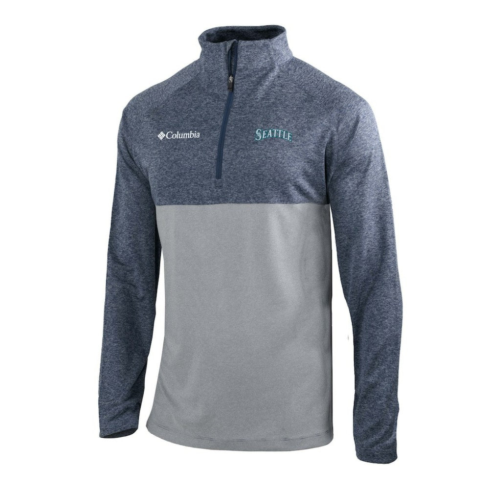 Navy Seattle Mariners Columbia Omni-Wick Raglan Rockin' It Quarter-Zip Pullover