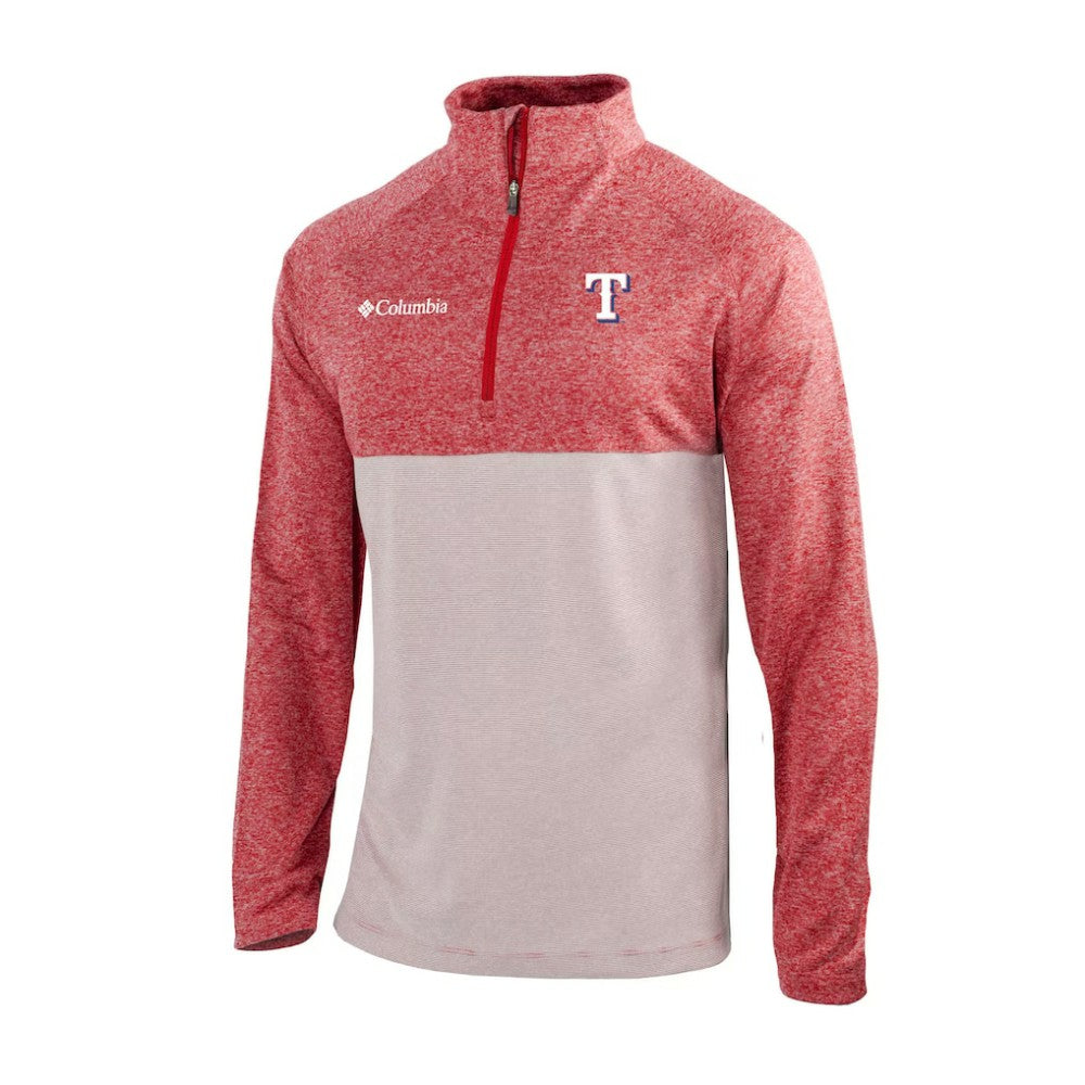 Red Texas Rangers Columbia Omni-Wick Raglan Rockin' It Quarter-Zip Pullover