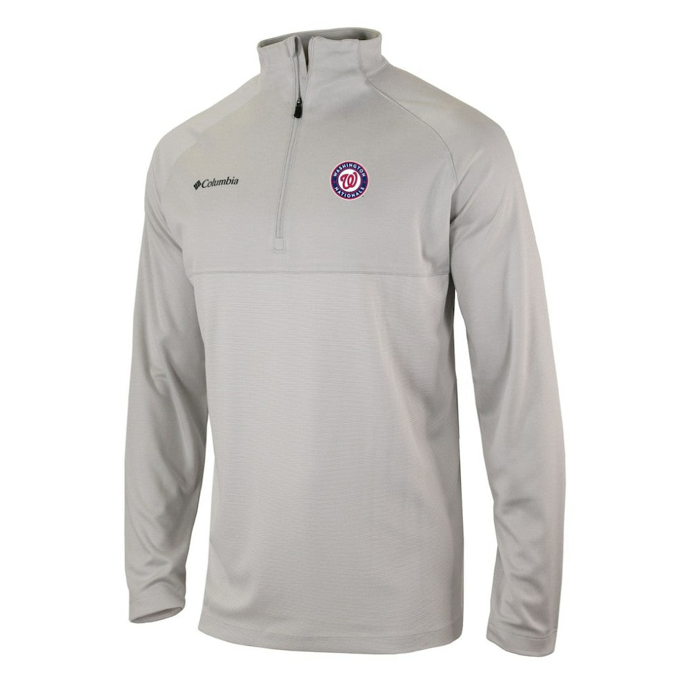 Gray Washington Nationals Columbia Omni-Wick Raglan Rockin' It Quarter-Zip Pullover