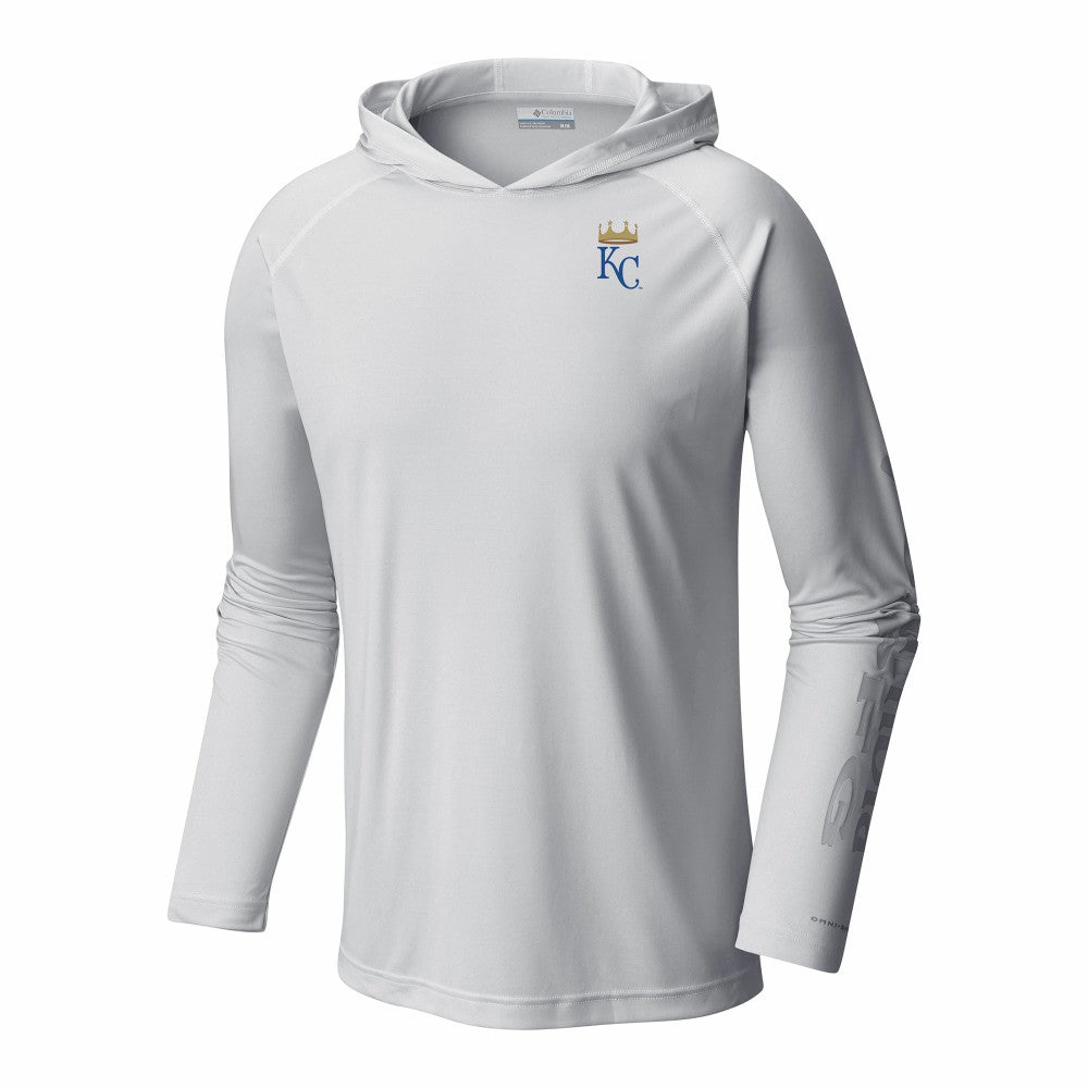 White Kansas City Royals Columbia Terminal Tackle Omni-Shade Raglan Pullover Hoodie