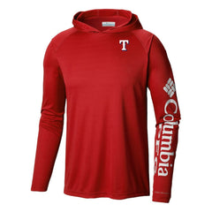Red Texas Rangers Columbia Terminal Tackle Omni-Shade Pullover Hoodie