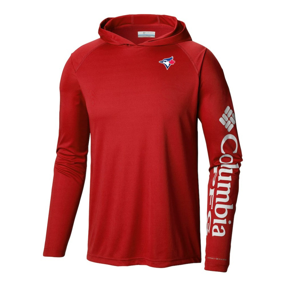 Red Toronto Blue Jays Columbia Terminal Tackle Omni-Shade Pullover Hoodie