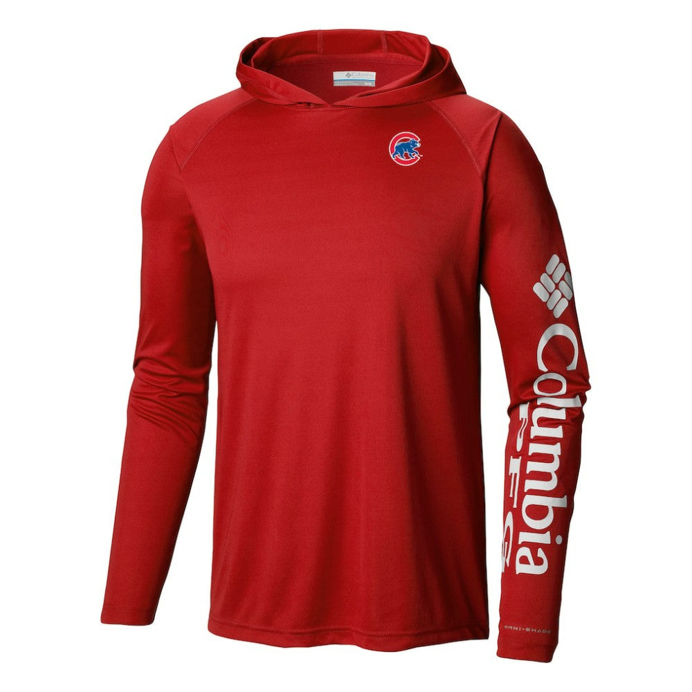 Red Chicago Cubs Columbia Terminal Tackle Omni-Shade Pullover Hoodie