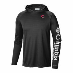 Black Cincinnati Reds Columbia Terminal Tackle Omni-Shade Pullover Hoodie