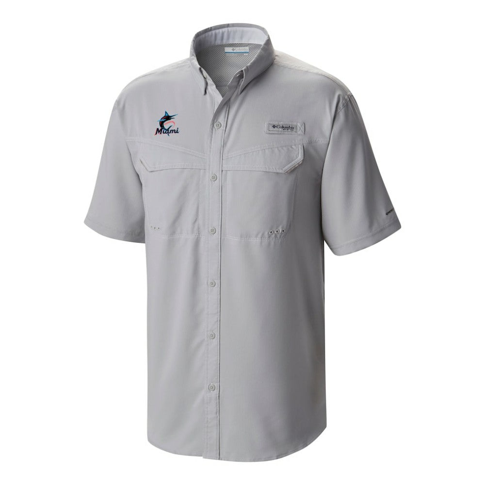 Gray Miami Marlins Columbia Omni-Wick Low Drag Offshore Button-Up Shirt