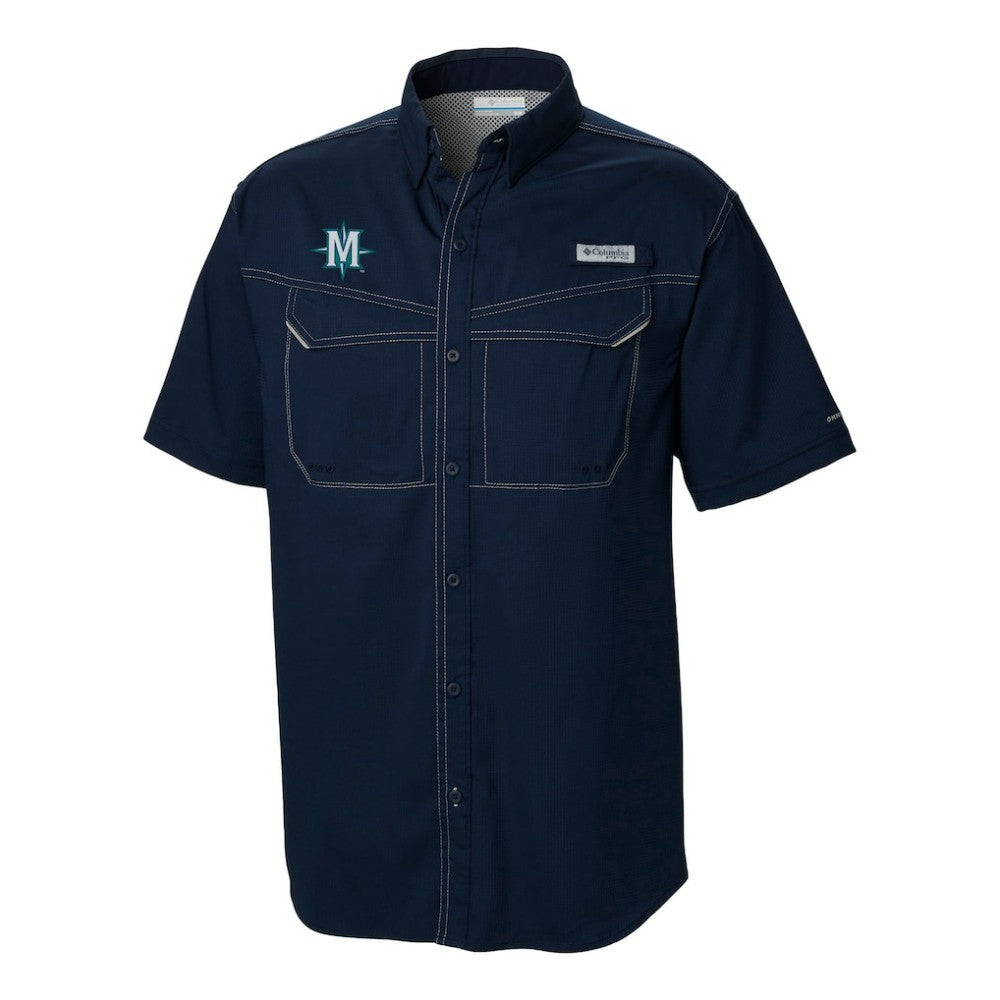 Navy Seattle Mariners Columbia Omni-Wick Low Drag Offshore Button-Up Shirt