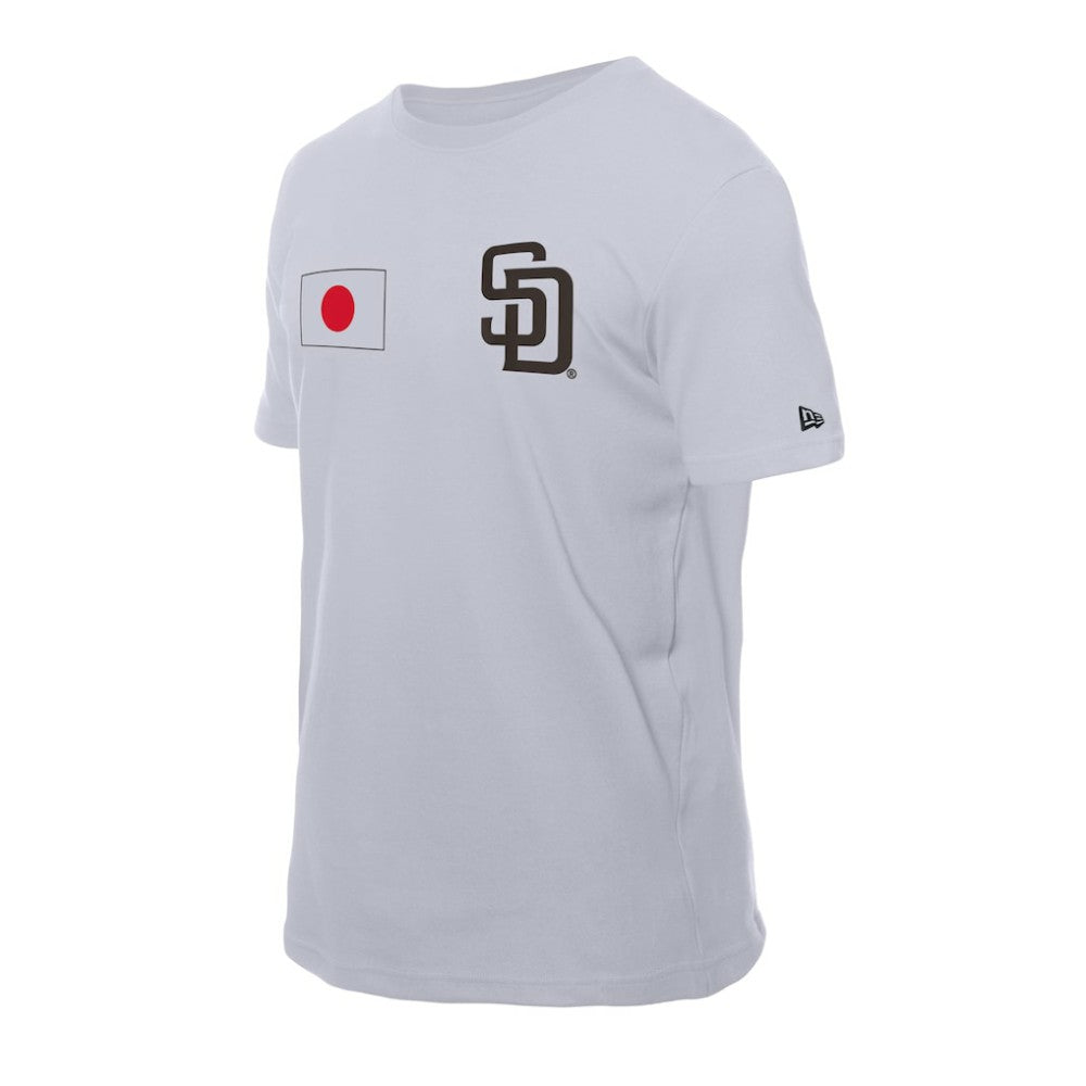 White San Diego Padres New Era Japanese Flag T-Shirt