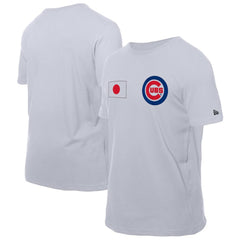 White Chicago Cubs New Era Japanese Flag T-Shirt