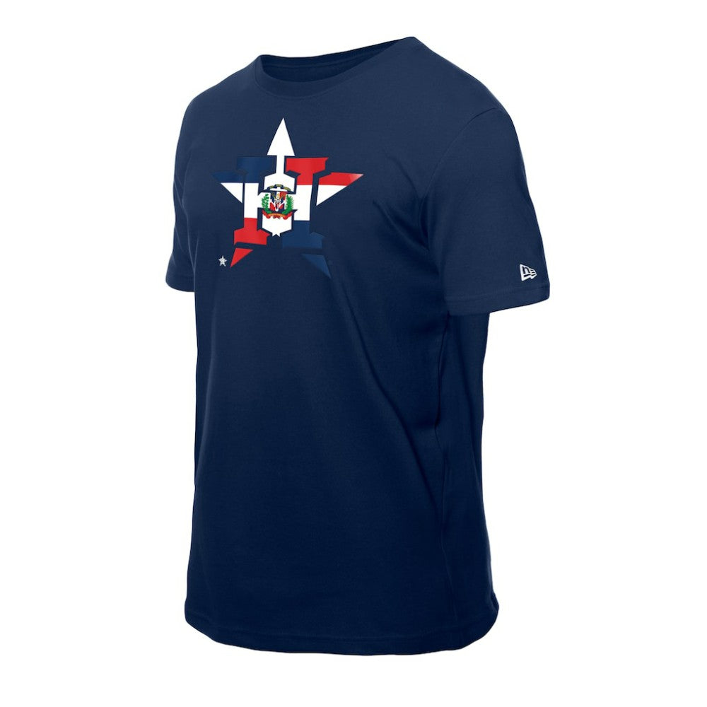 Navy Houston Astros New Era Dominican Republic Flag Logo T-Shirt