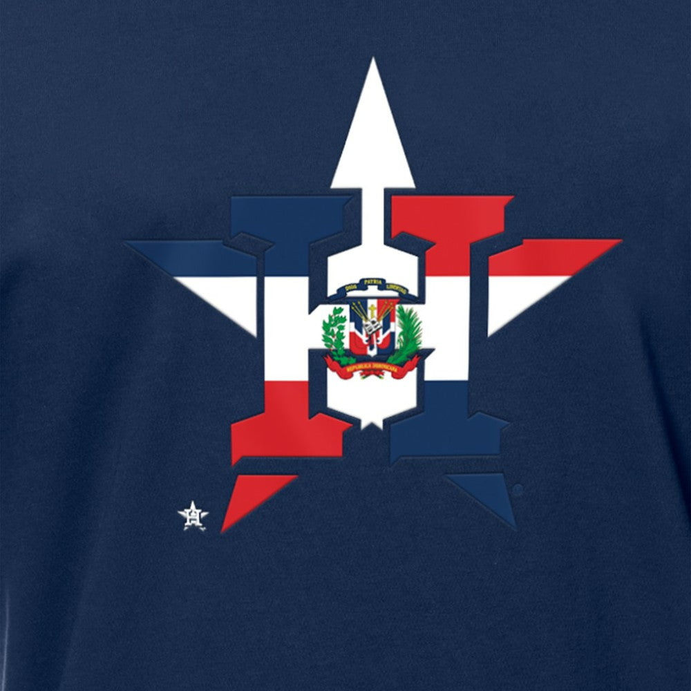 Navy Houston Astros New Era Dominican Republic Flag Logo T-Shirt