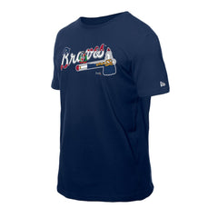 Navy Atlanta Braves New Era Dominican Republic Flag Logo T-Shirt