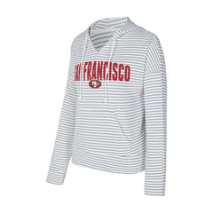 Concepts Sport Women's Liftoff Striped V-Neck Hoodie - San Francisco 49ers Hoodies