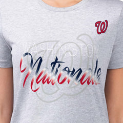 Heather Gray Washington Nationals G-III 4Her by Carl Banks Women's Super-Slim Fit Lightweight Shadow Logo Graphic T-Shirt