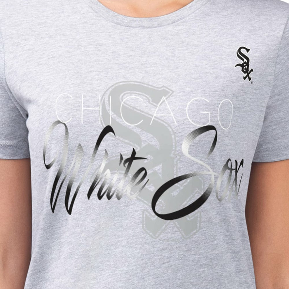 Heather Gray Chicago White Sox G-III 4Her by Carl Banks Women's Super-Slim Fit Lightweight Shadow Logo Graphic T-Shirt