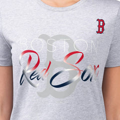 Heather Gray Boston Red Sox G-III 4Her by Carl Banks Women's Super-Slim Fit Lightweight Shadow Logo Graphic T-Shirt