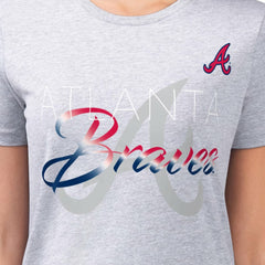 Heather Gray Atlanta Braves G-III 4Her by Carl Banks Women's Super-Slim Fit Lightweight Shadow Logo Graphic T-Shirt