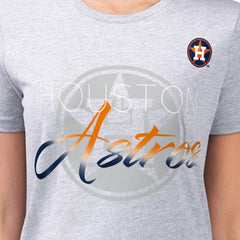 Heather Gray Houston Astros G-III 4Her by Carl Banks Women's Super-Slim Fit Lightweight Shadow Logo Graphic T-Shirt