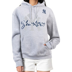 Heather Gray New York Yankees G-III 4Her by Carl Banks Women's Shadow Logo Graphic Pullover Hoodie