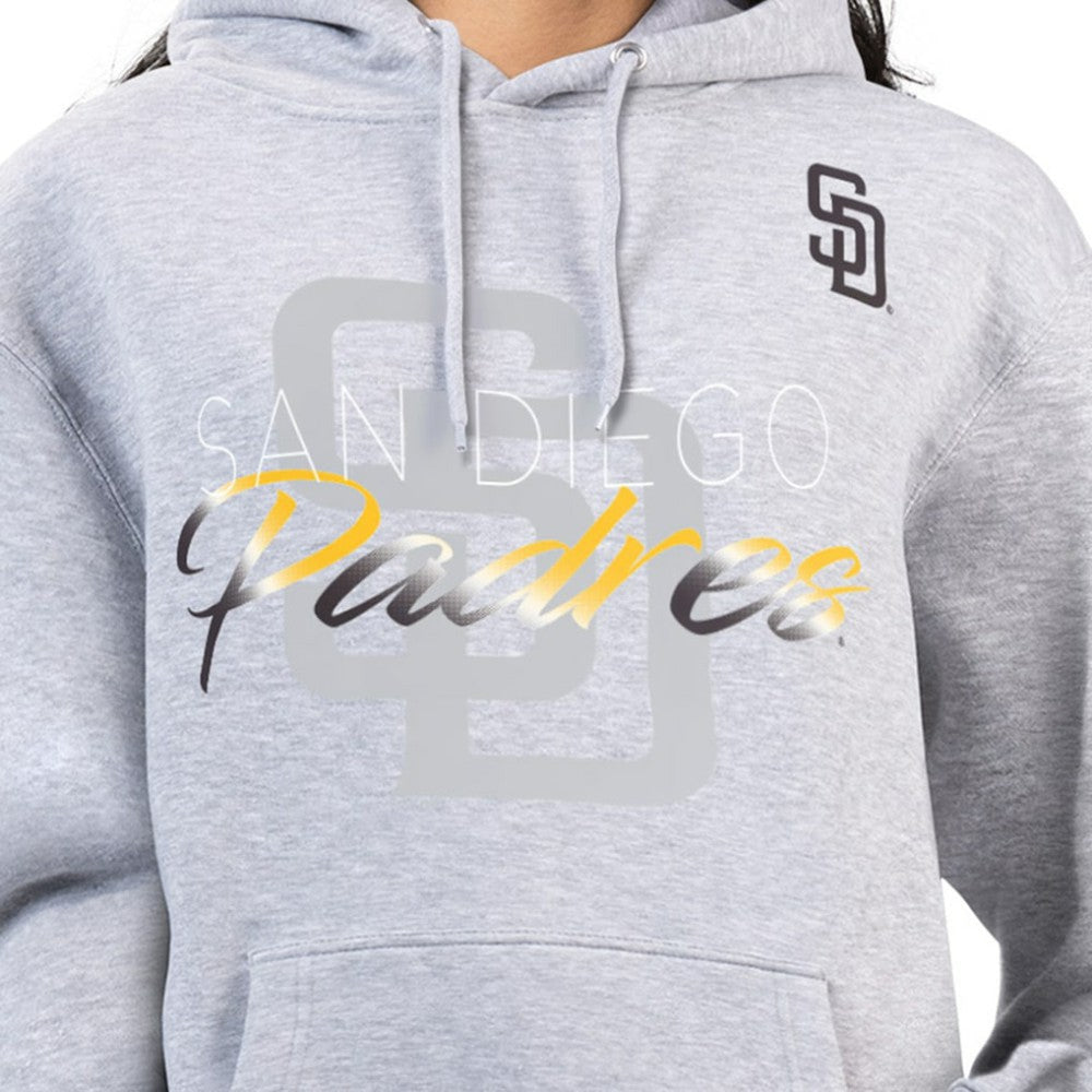 Heather Gray San Diego Padres G-III 4Her by Carl Banks Women's Shadow Logo Graphic Pullover Hoodie