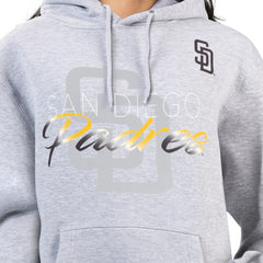Heather Gray San Diego Padres G-III 4Her by Carl Banks Women's Shadow Logo Graphic Pullover Hoodie