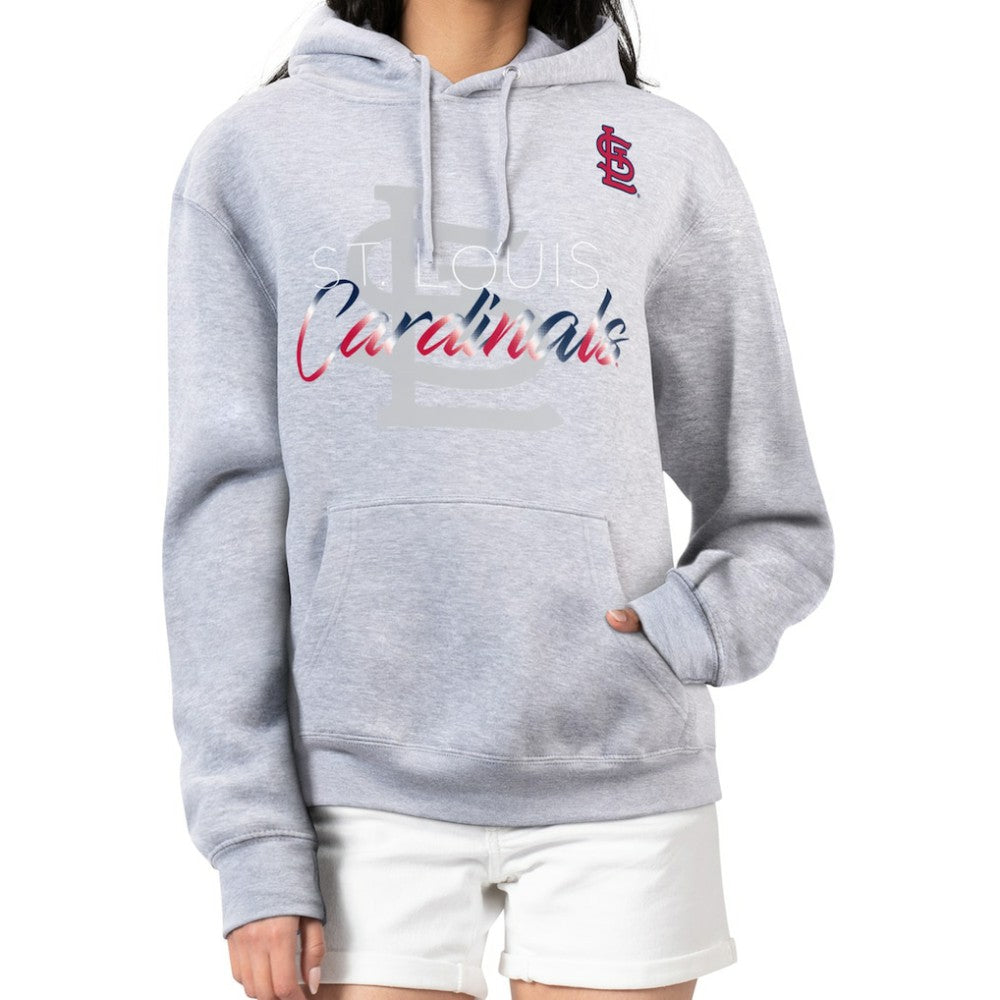 Heather Gray St. Louis Cardinals G-III 4Her by Carl Banks Women's Shadow Logo Graphic Pullover Hoodie