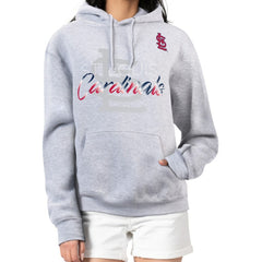 Heather Gray St. Louis Cardinals G-III 4Her by Carl Banks Women's Shadow Logo Graphic Pullover Hoodie